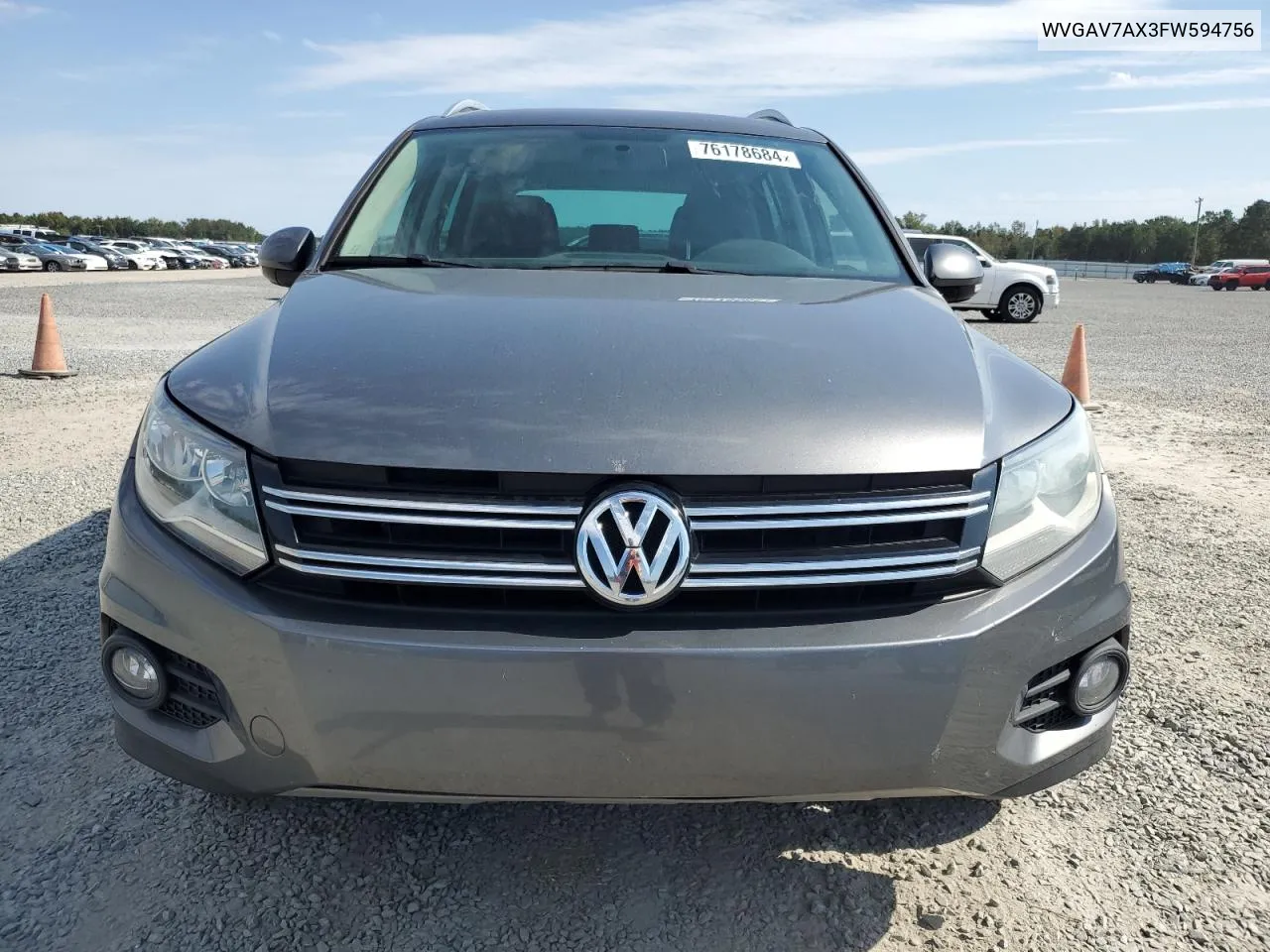 2015 Volkswagen Tiguan S VIN: WVGAV7AX3FW594756 Lot: 76178684