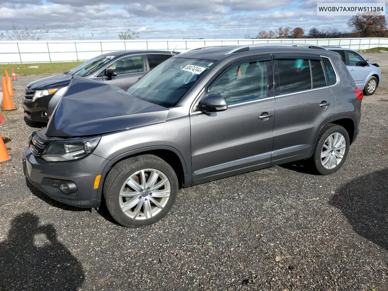 2015 Volkswagen Tiguan S VIN: WVGBV7AX0FW511384 Lot: 80474244