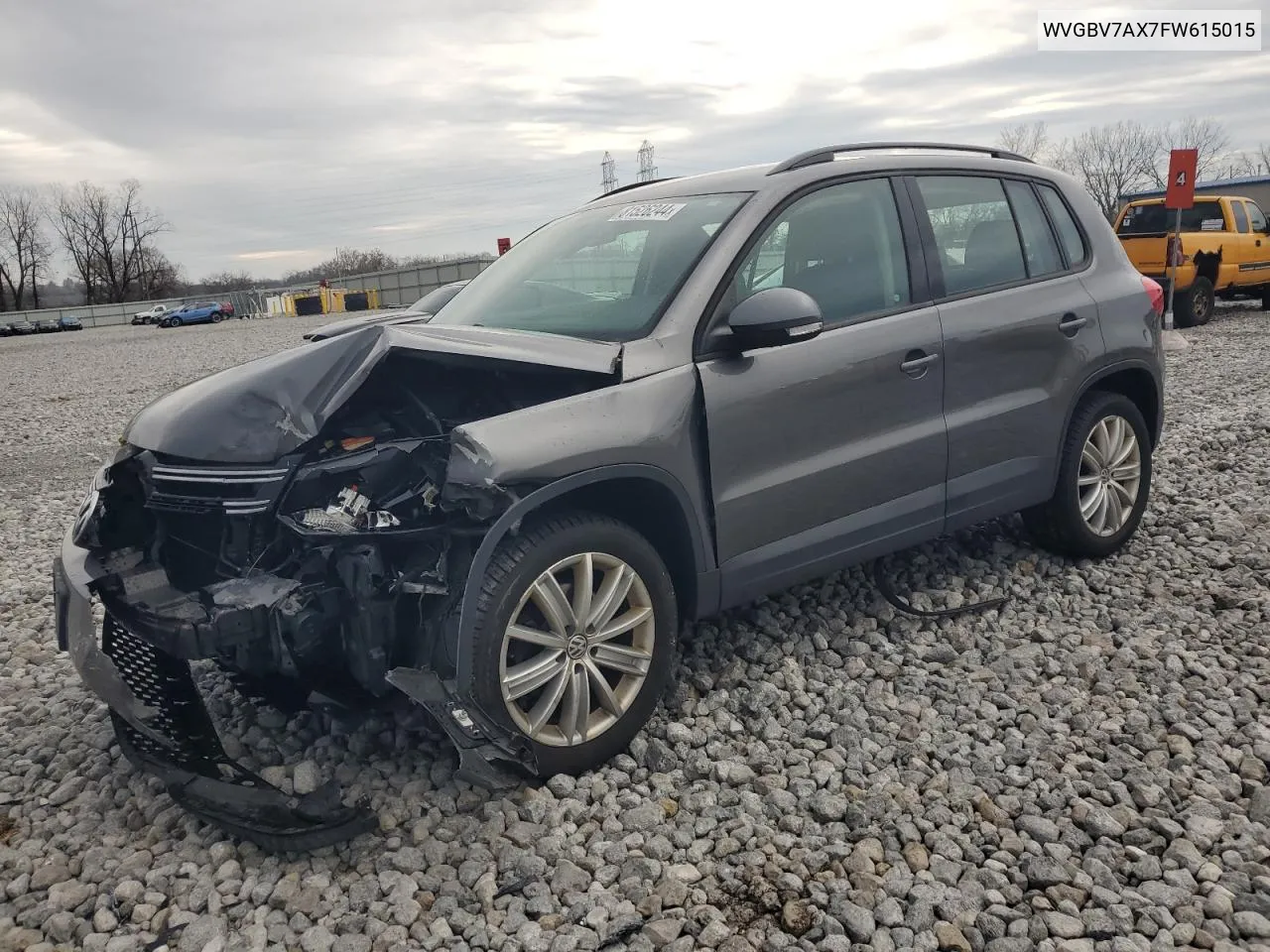 2015 Volkswagen Tiguan S VIN: WVGBV7AX7FW615015 Lot: 81526244