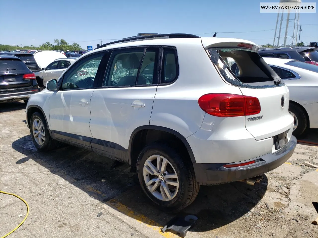 2016 Volkswagen Tiguan S VIN: WVGBV7AX1GW593028 Lot: 57425084