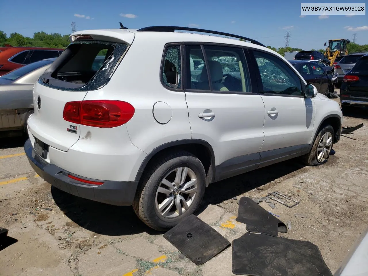 2016 Volkswagen Tiguan S VIN: WVGBV7AX1GW593028 Lot: 57425084