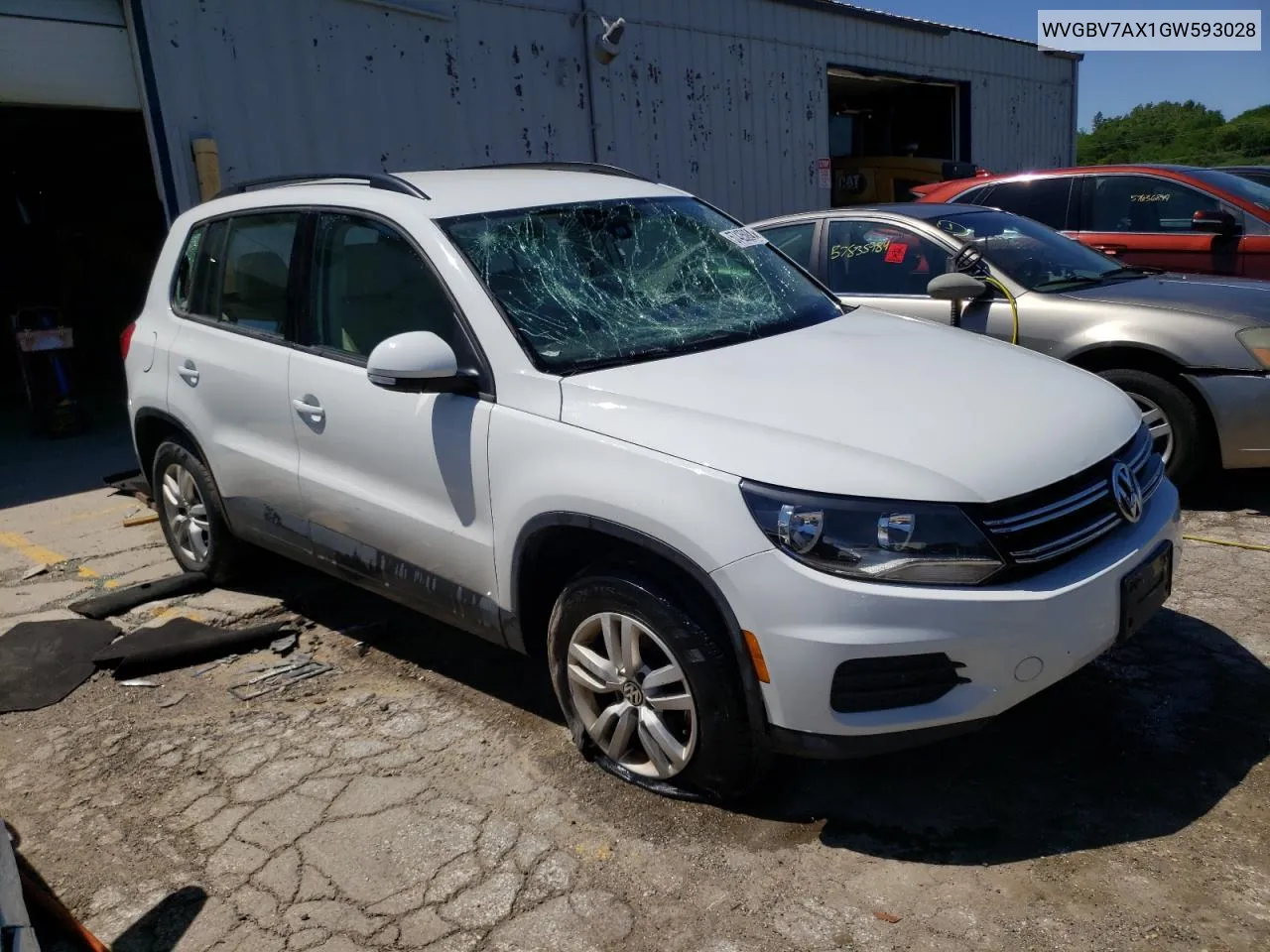 2016 Volkswagen Tiguan S VIN: WVGBV7AX1GW593028 Lot: 57425084