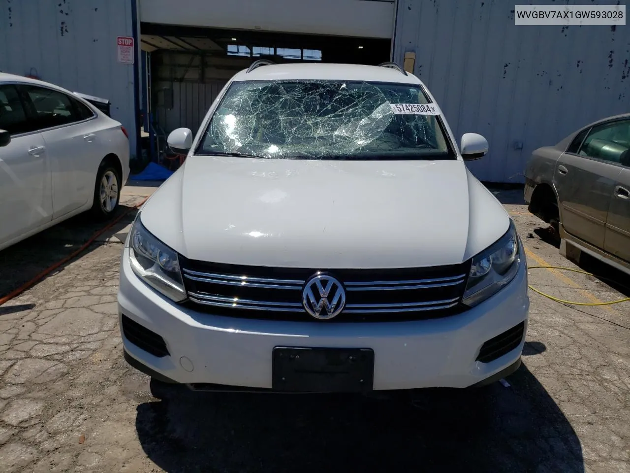 2016 Volkswagen Tiguan S VIN: WVGBV7AX1GW593028 Lot: 57425084