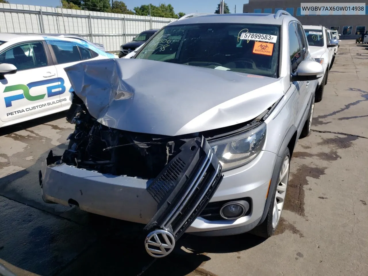 2016 Volkswagen Tiguan S VIN: WVGBV7AX6GW014938 Lot: 57899583