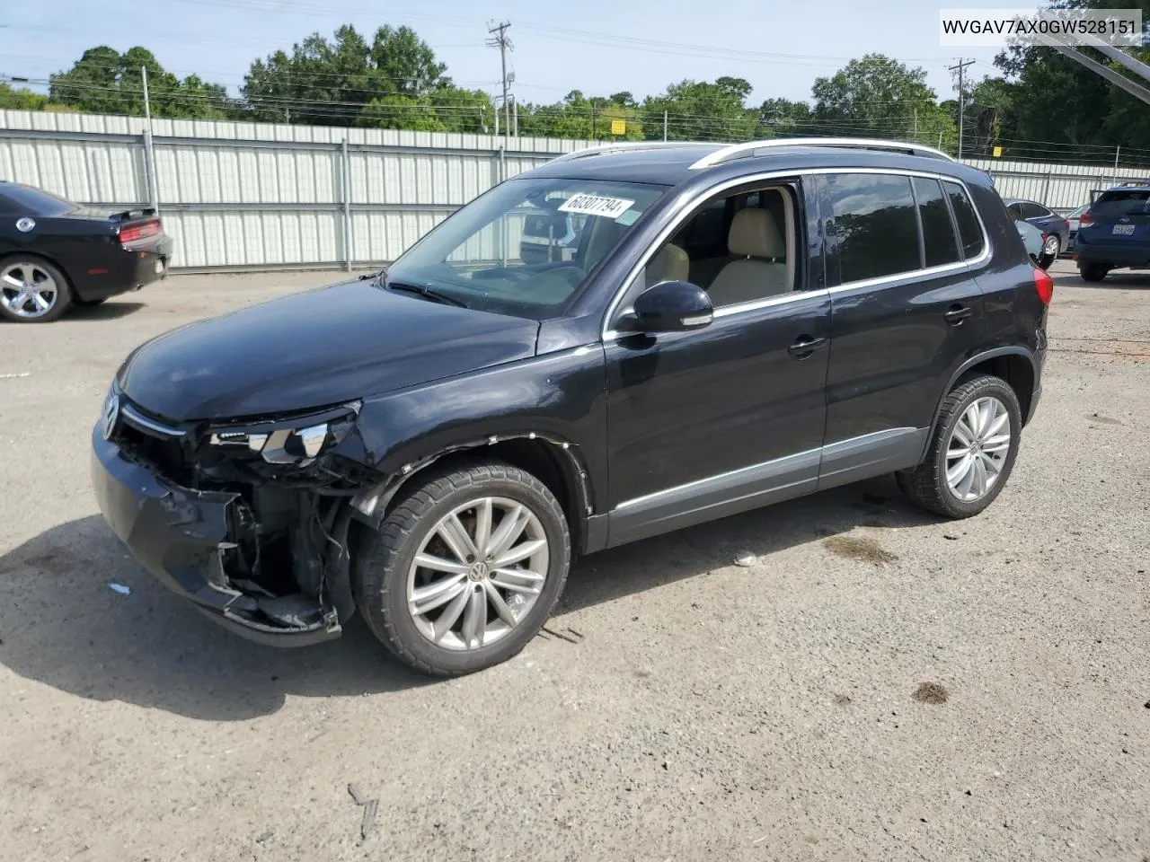 2016 Volkswagen Tiguan S VIN: WVGAV7AX0GW528151 Lot: 60307794