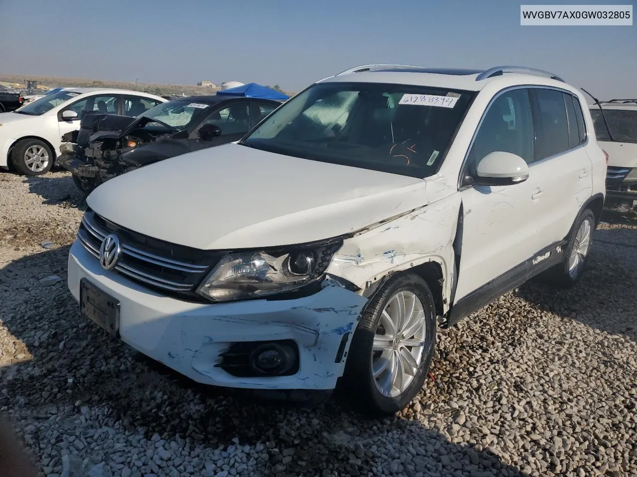 2016 Volkswagen Tiguan S VIN: WVGBV7AX0GW032805 Lot: 61288394