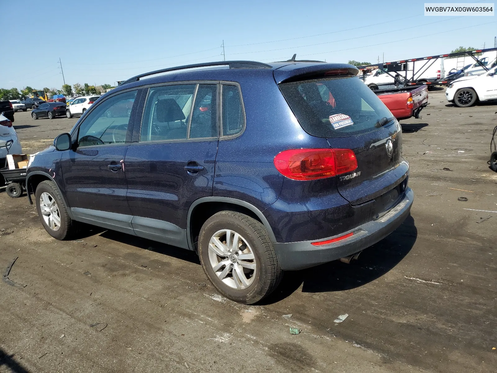 2016 Volkswagen Tiguan S VIN: WVGBV7AX0GW603564 Lot: 61958824