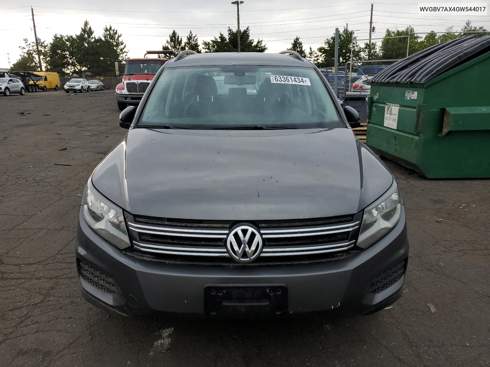 2016 Volkswagen Tiguan S VIN: WVGBV7AX4GW544017 Lot: 63361434