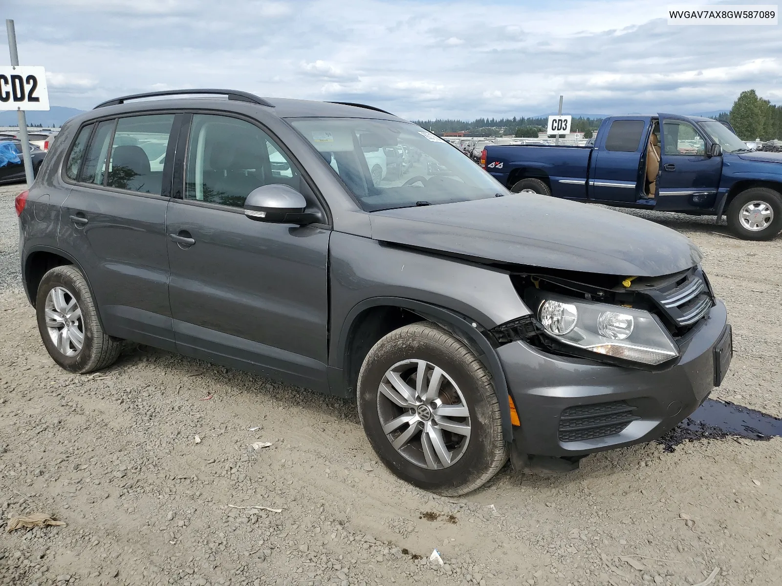 2016 Volkswagen Tiguan S VIN: WVGAV7AX8GW587089 Lot: 68017584