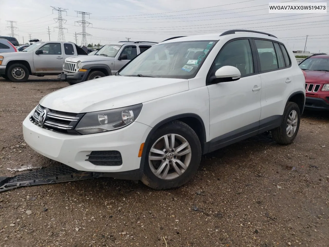 2016 Volkswagen Tiguan S VIN: WVGAV7AXXGW519473 Lot: 68630973