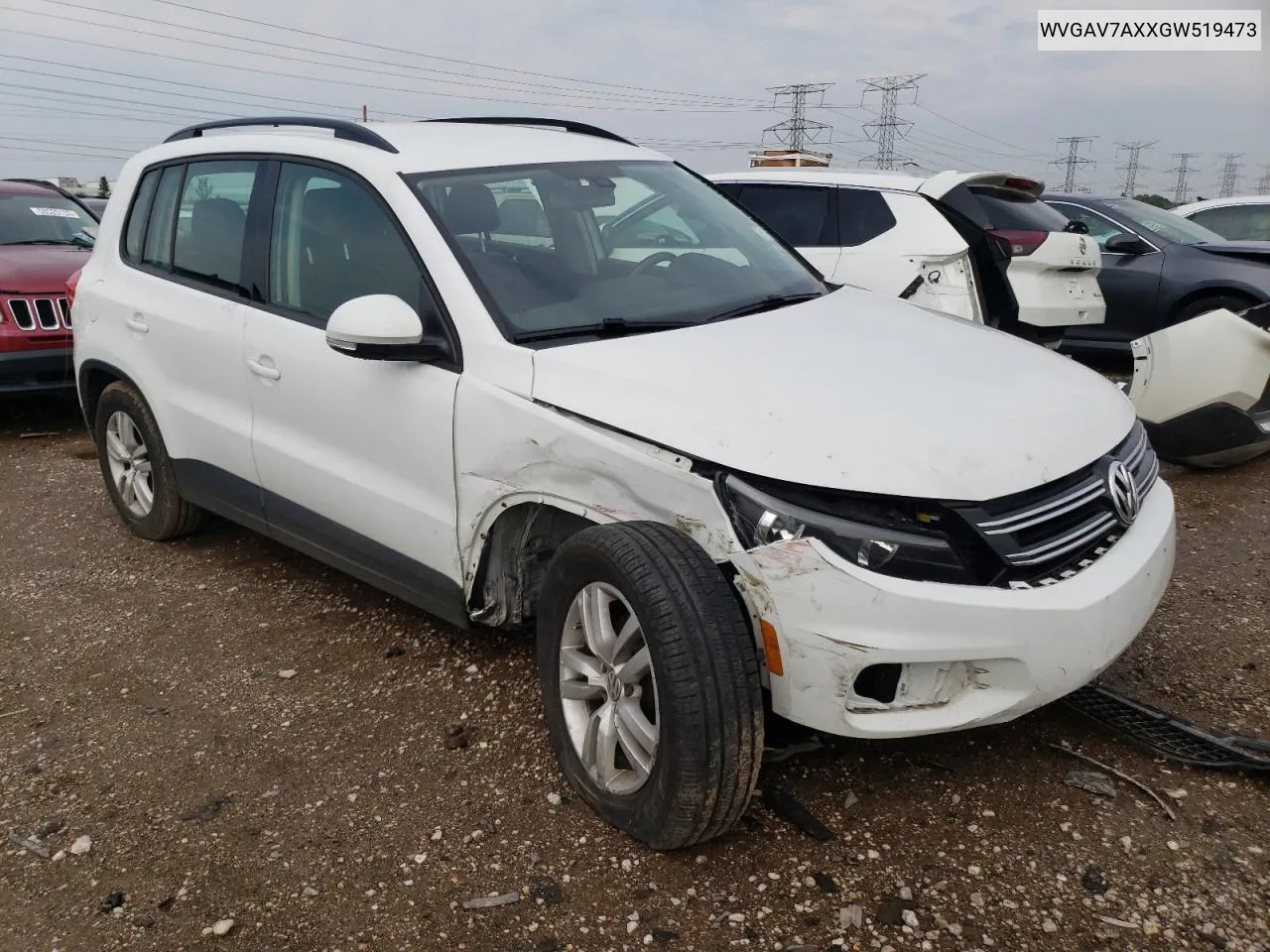 2016 Volkswagen Tiguan S VIN: WVGAV7AXXGW519473 Lot: 68630973