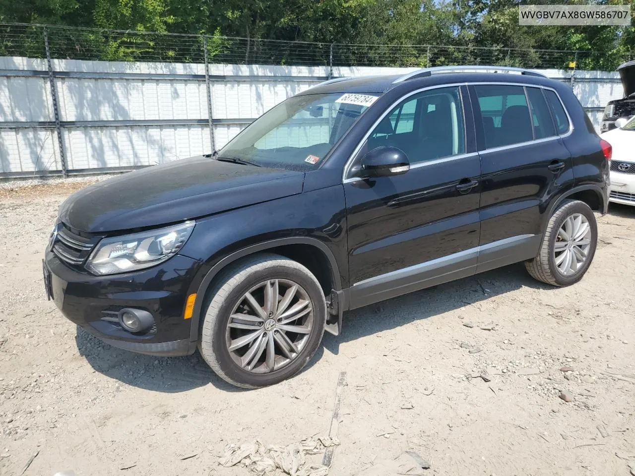 2016 Volkswagen Tiguan S VIN: WVGBV7AX8GW586707 Lot: 68759784