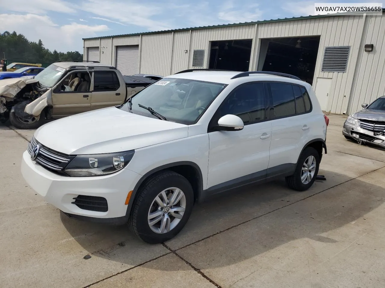 2016 Volkswagen Tiguan S VIN: WVGAV7AX2GW536655 Lot: 69210024