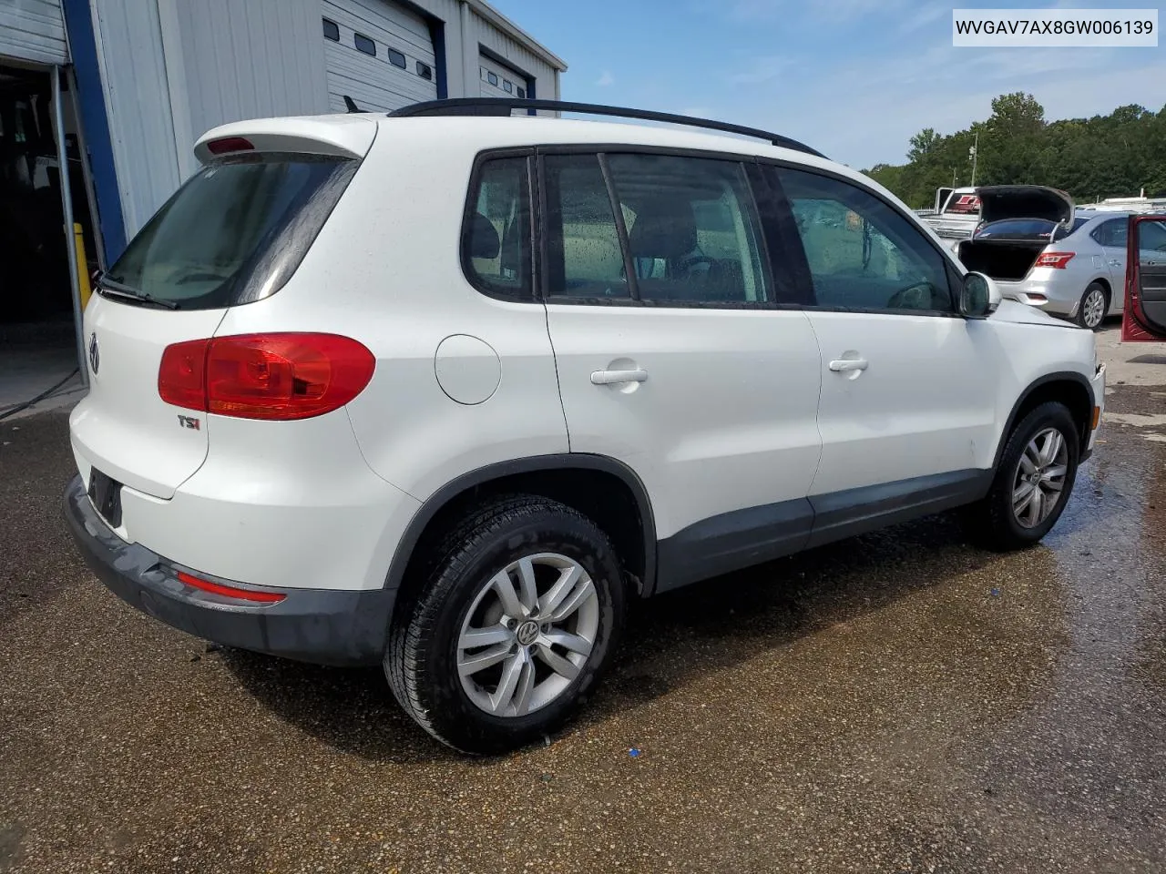 2016 Volkswagen Tiguan S VIN: WVGAV7AX8GW006139 Lot: 69297594