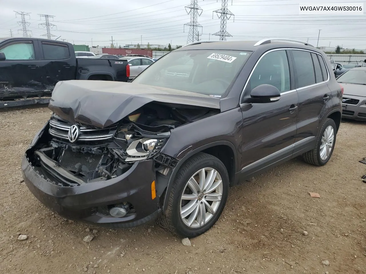 2016 Volkswagen Tiguan S VIN: WVGAV7AX4GW530016 Lot: 69529404