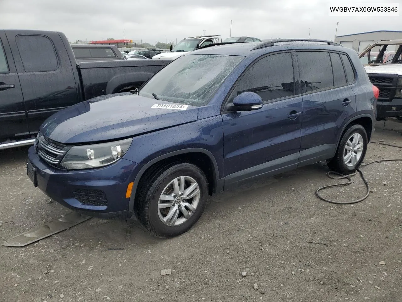 2016 Volkswagen Tiguan S VIN: WVGBV7AX0GW553846 Lot: 70801054