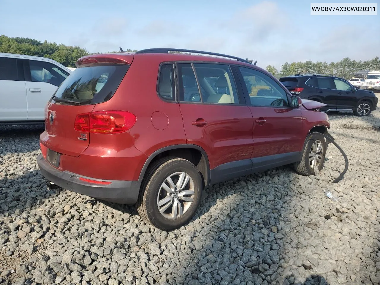 WVGBV7AX3GW020311 2016 Volkswagen Tiguan S