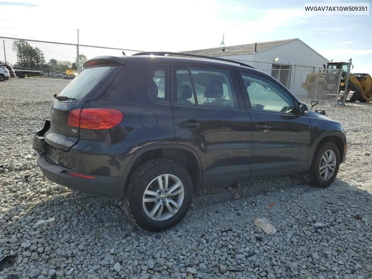 2016 Volkswagen Tiguan S VIN: WVGAV7AX1GW509351 Lot: 71241154