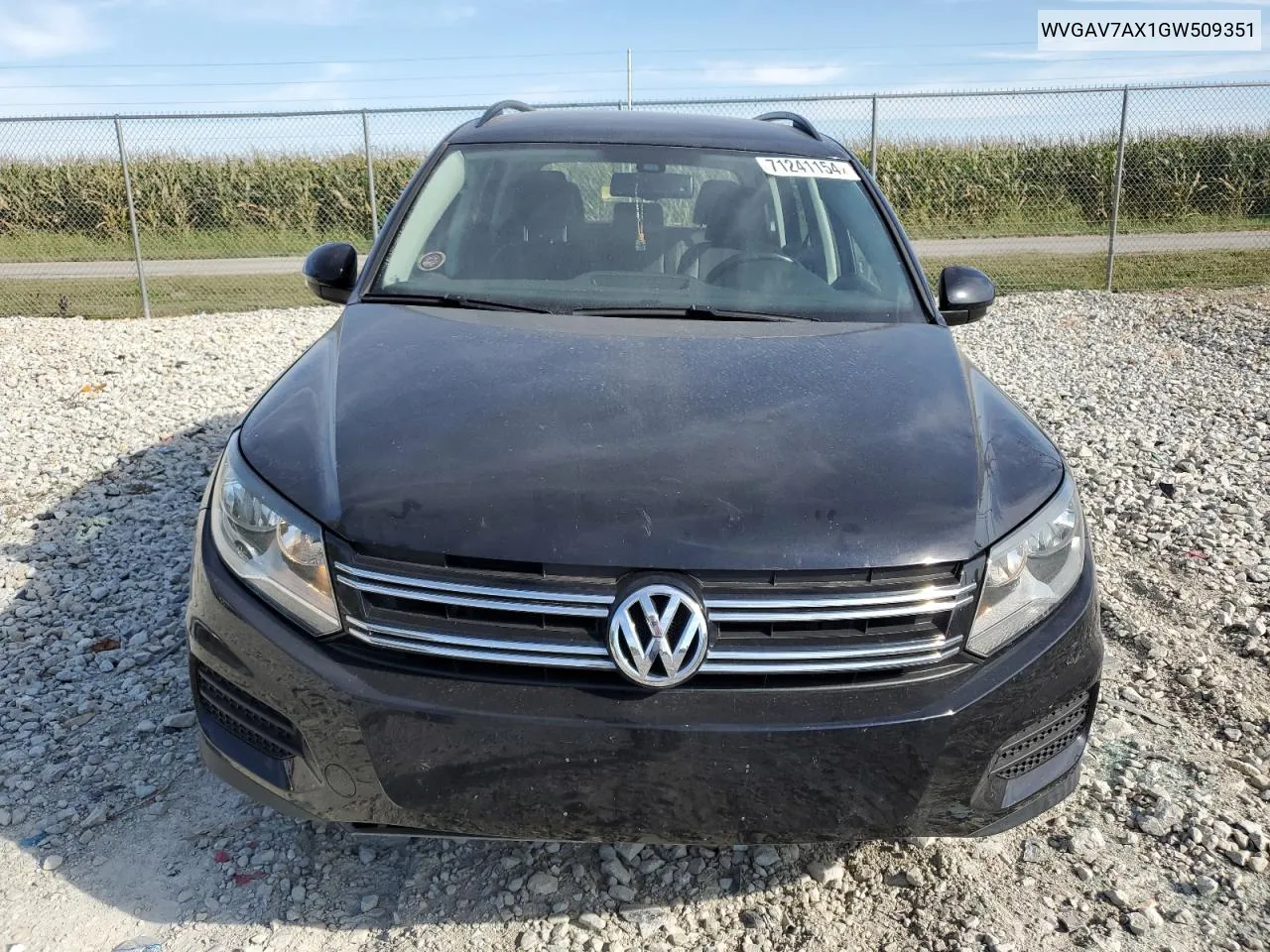 2016 Volkswagen Tiguan S VIN: WVGAV7AX1GW509351 Lot: 71241154