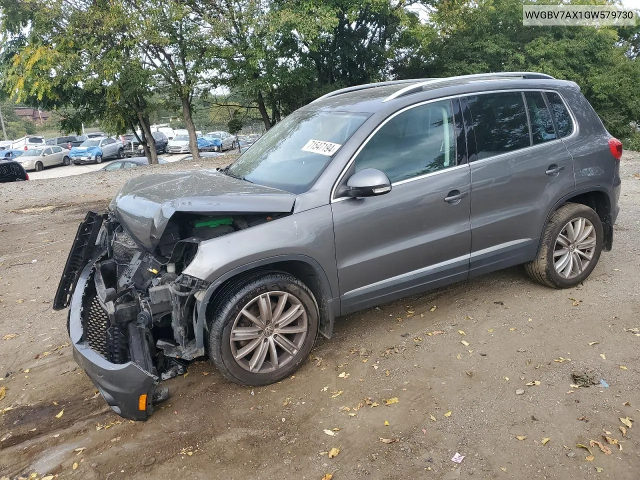 2016 Volkswagen Tiguan S VIN: WVGBV7AX1GW579730 Lot: 71547194