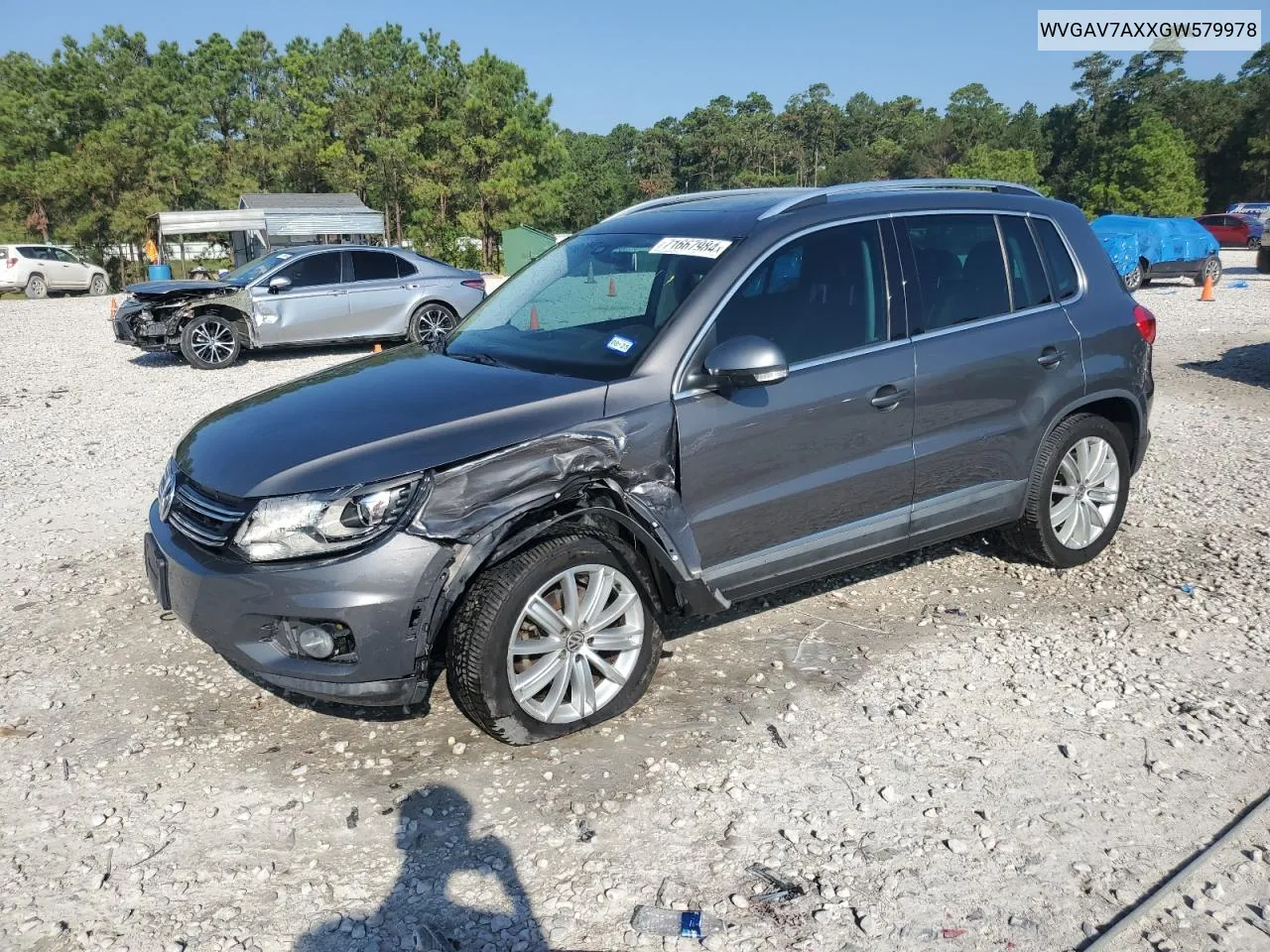 WVGAV7AXXGW579978 2016 Volkswagen Tiguan S