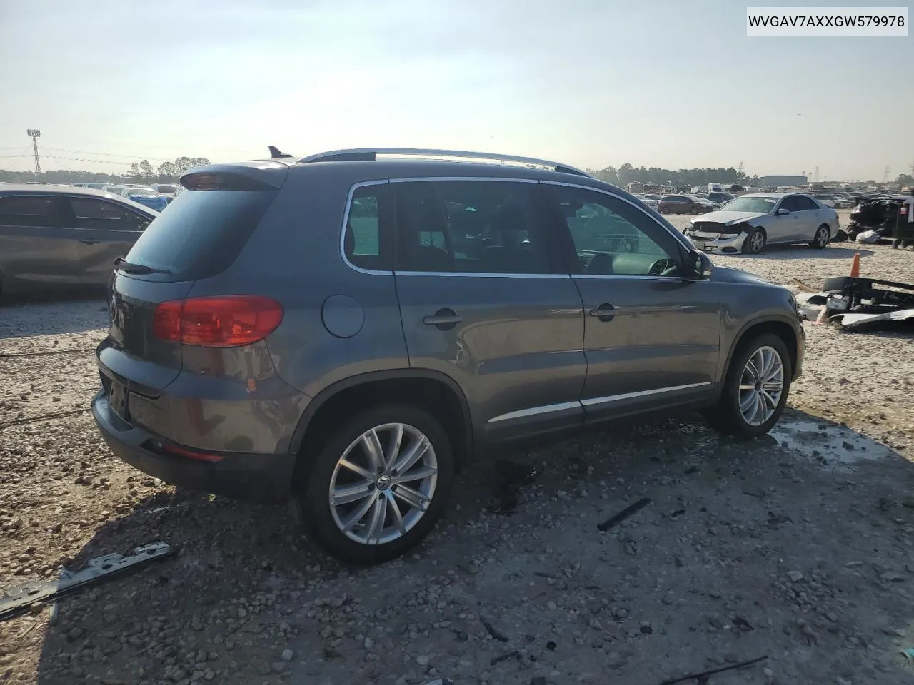 2016 Volkswagen Tiguan S VIN: WVGAV7AXXGW579978 Lot: 71667984