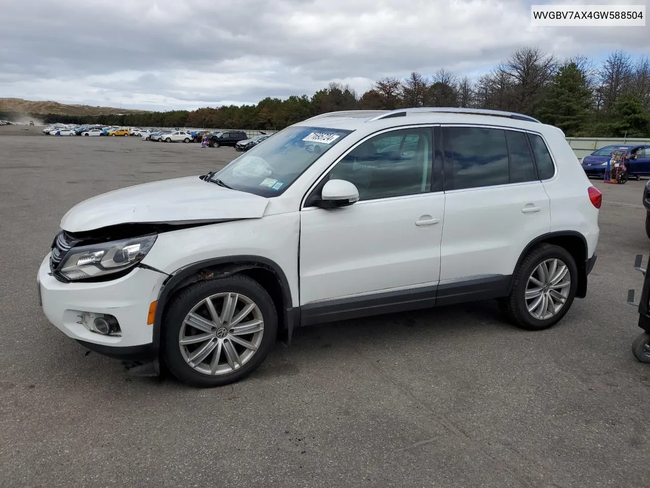 WVGBV7AX4GW588504 2016 Volkswagen Tiguan S