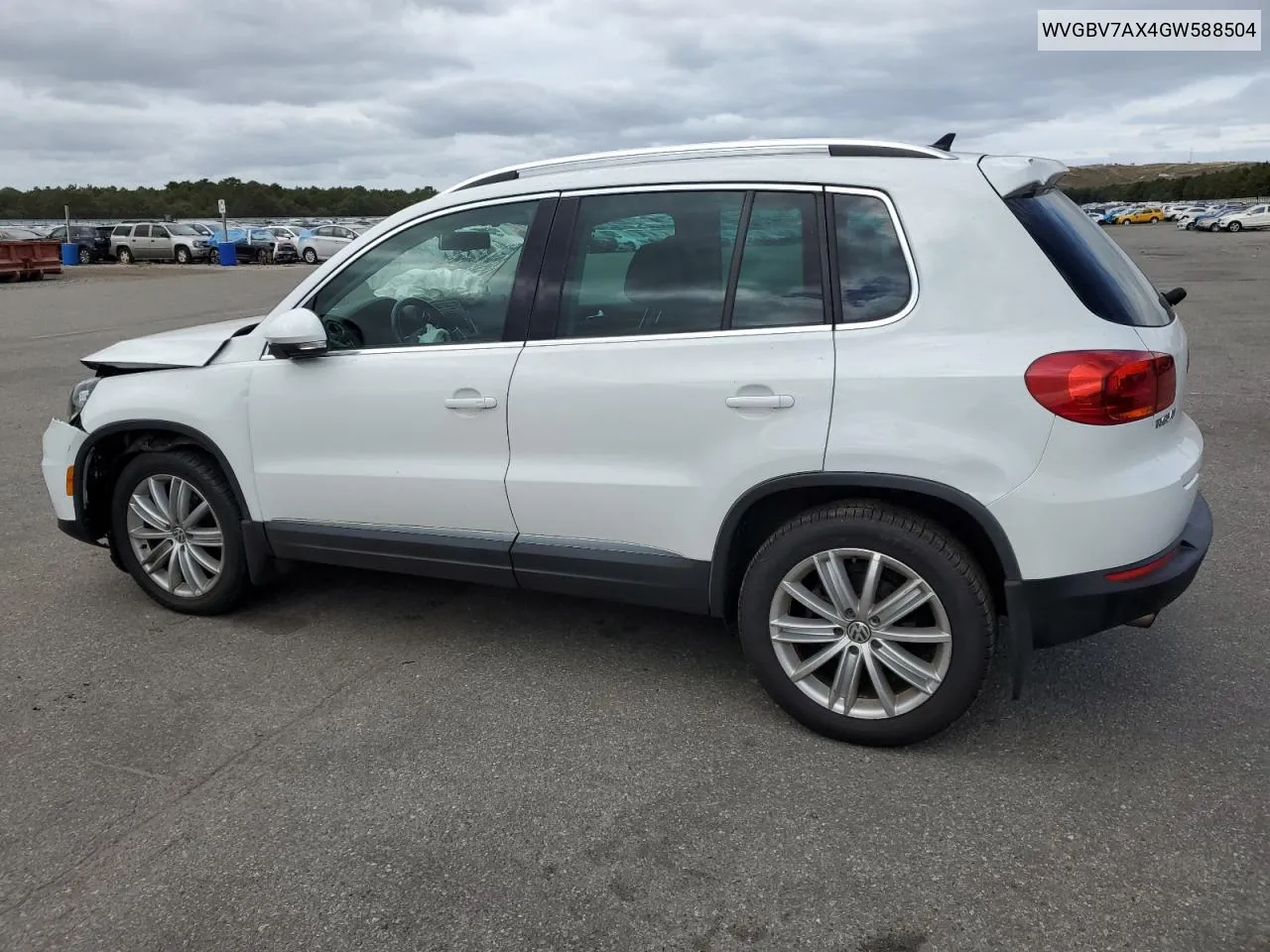 2016 Volkswagen Tiguan S VIN: WVGBV7AX4GW588504 Lot: 71695724