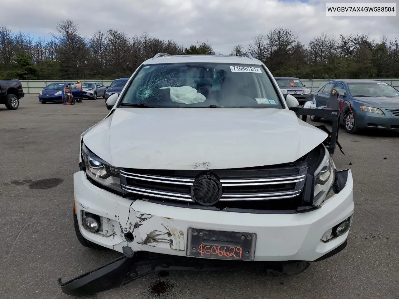 WVGBV7AX4GW588504 2016 Volkswagen Tiguan S