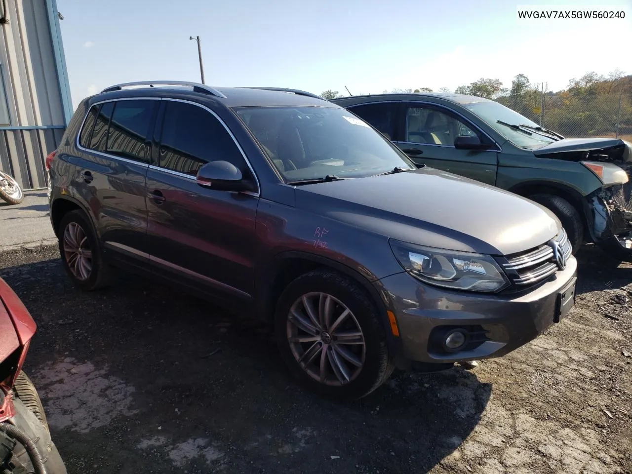 2016 Volkswagen Tiguan S VIN: WVGAV7AX5GW560240 Lot: 71800014