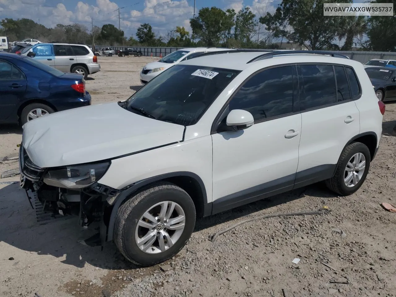 2016 Volkswagen Tiguan S VIN: WVGAV7AXXGW535737 Lot: 71946074