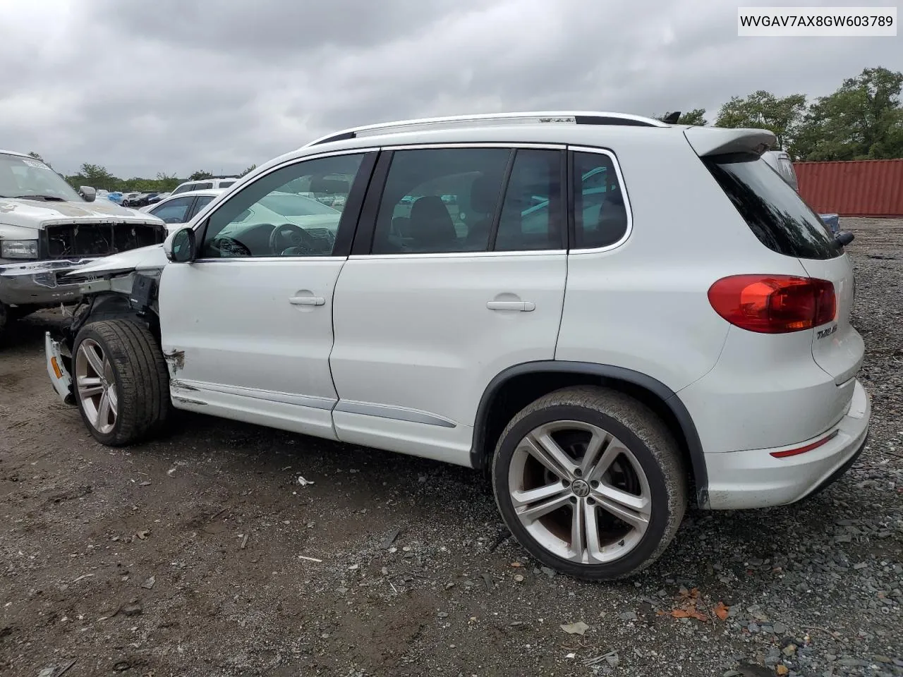 2016 Volkswagen Tiguan S VIN: WVGAV7AX8GW603789 Lot: 72176914