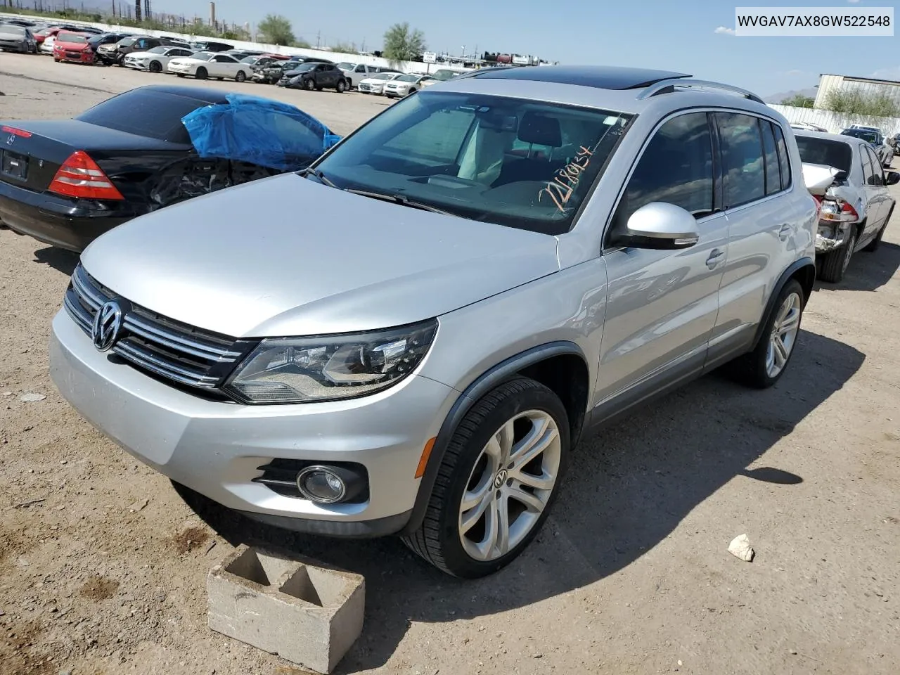 2016 Volkswagen Tiguan S VIN: WVGAV7AX8GW522548 Lot: 72180134