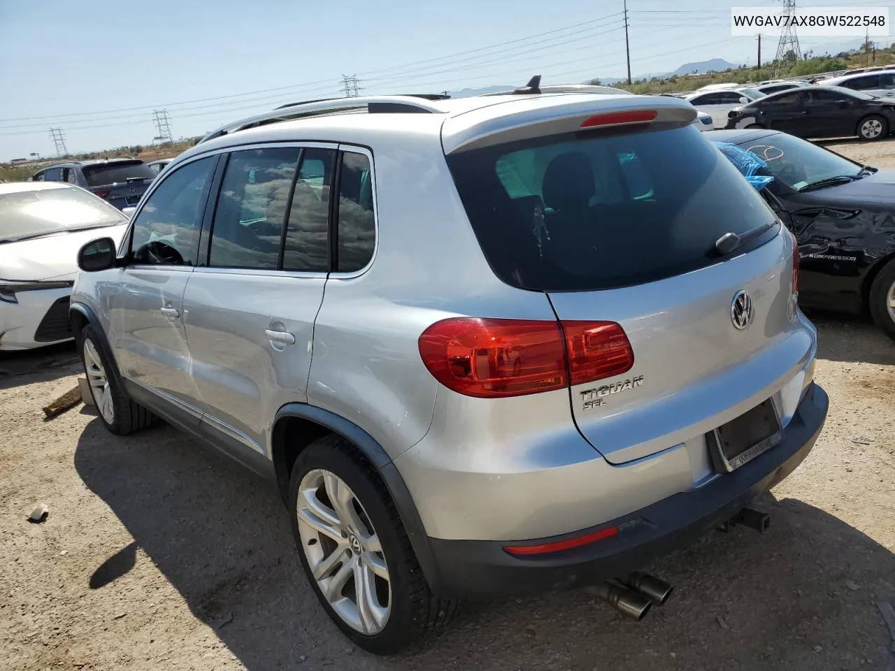 2016 Volkswagen Tiguan S VIN: WVGAV7AX8GW522548 Lot: 72180134