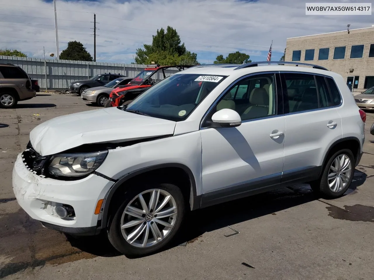 2016 Volkswagen Tiguan S VIN: WVGBV7AX5GW614317 Lot: 72410564