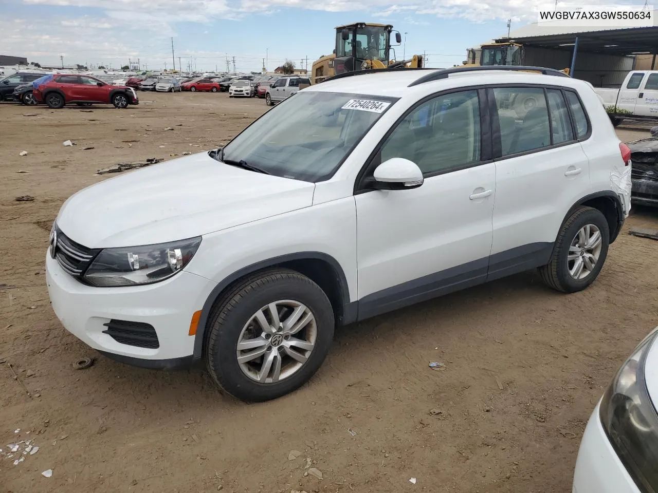 WVGBV7AX3GW550634 2016 Volkswagen Tiguan S