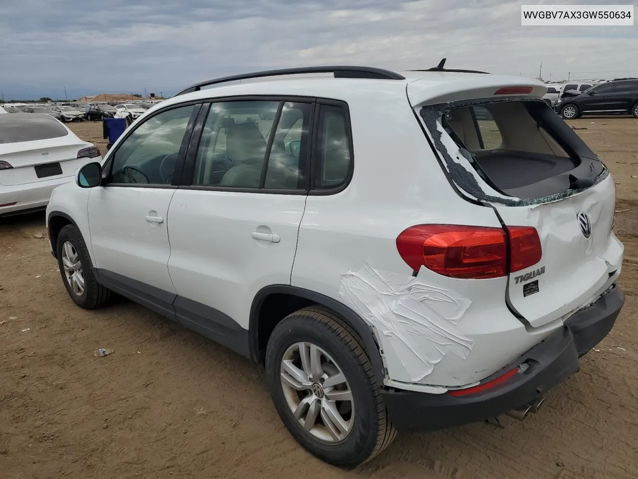 WVGBV7AX3GW550634 2016 Volkswagen Tiguan S