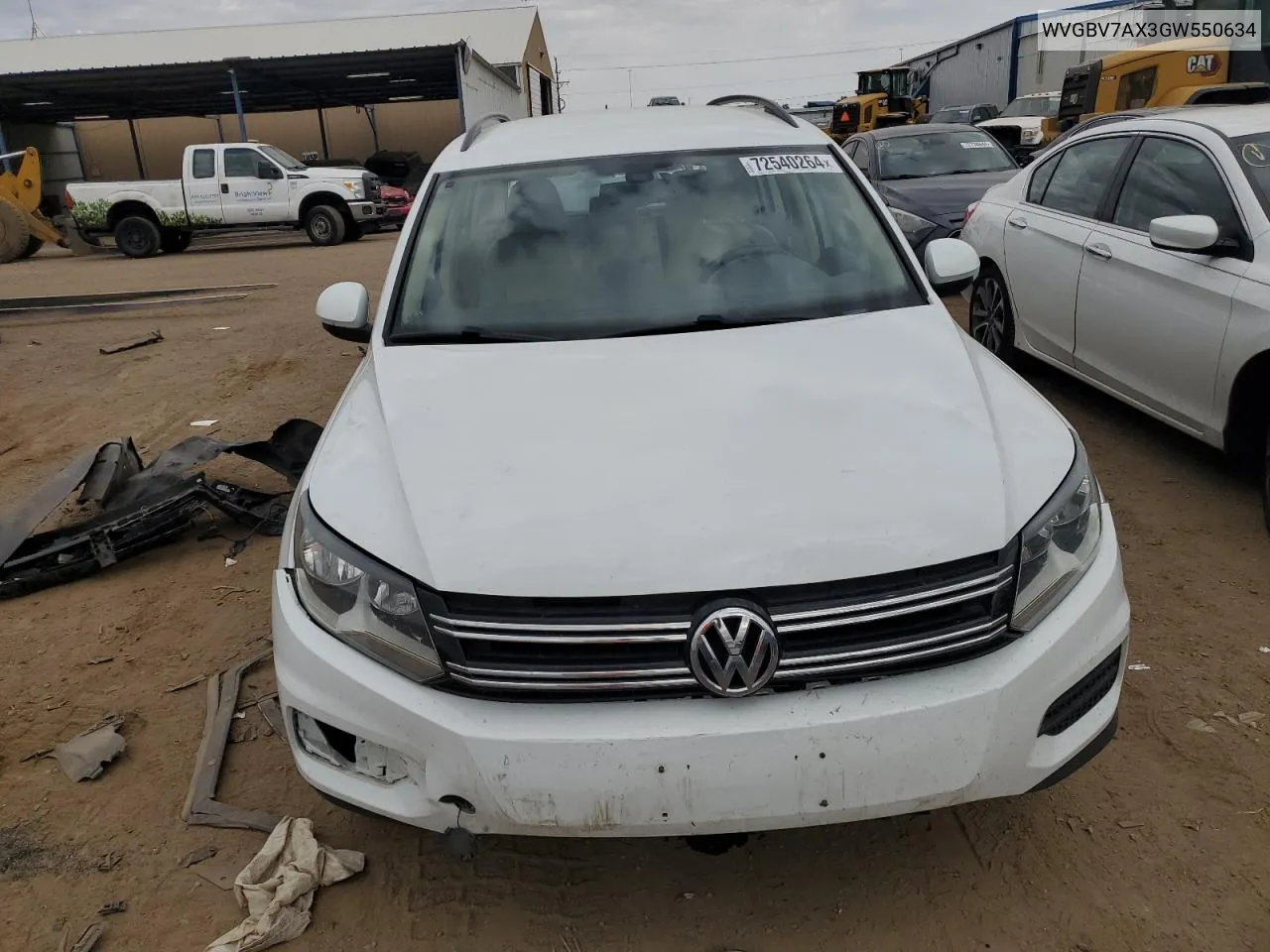 2016 Volkswagen Tiguan S VIN: WVGBV7AX3GW550634 Lot: 72540264