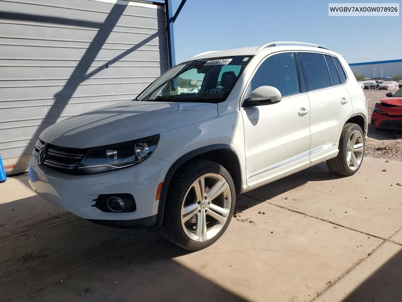 WVGBV7AX0GW078926 2016 Volkswagen Tiguan S