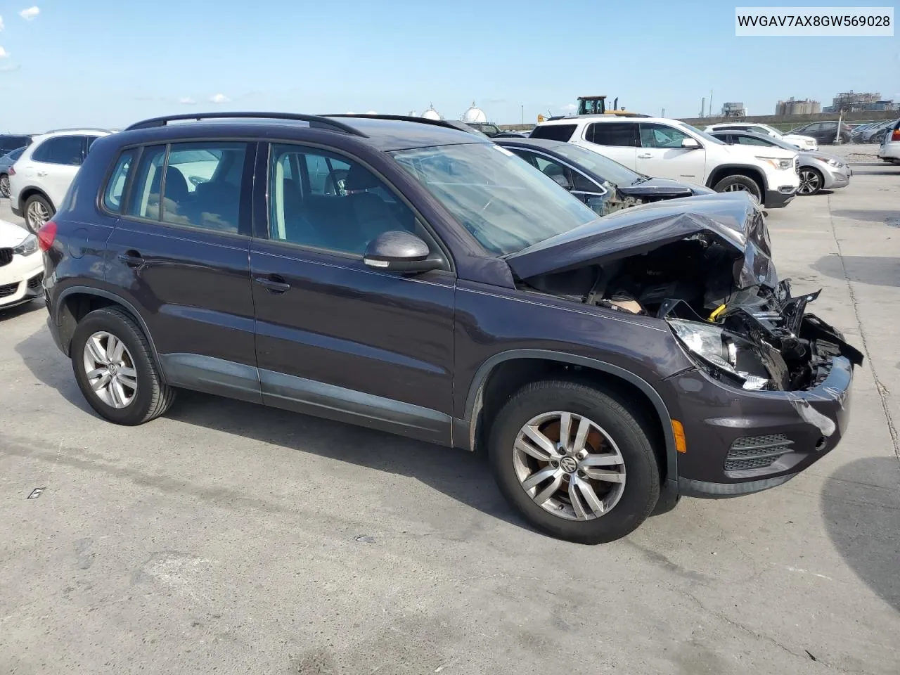 2016 Volkswagen Tiguan S VIN: WVGAV7AX8GW569028 Lot: 72727724