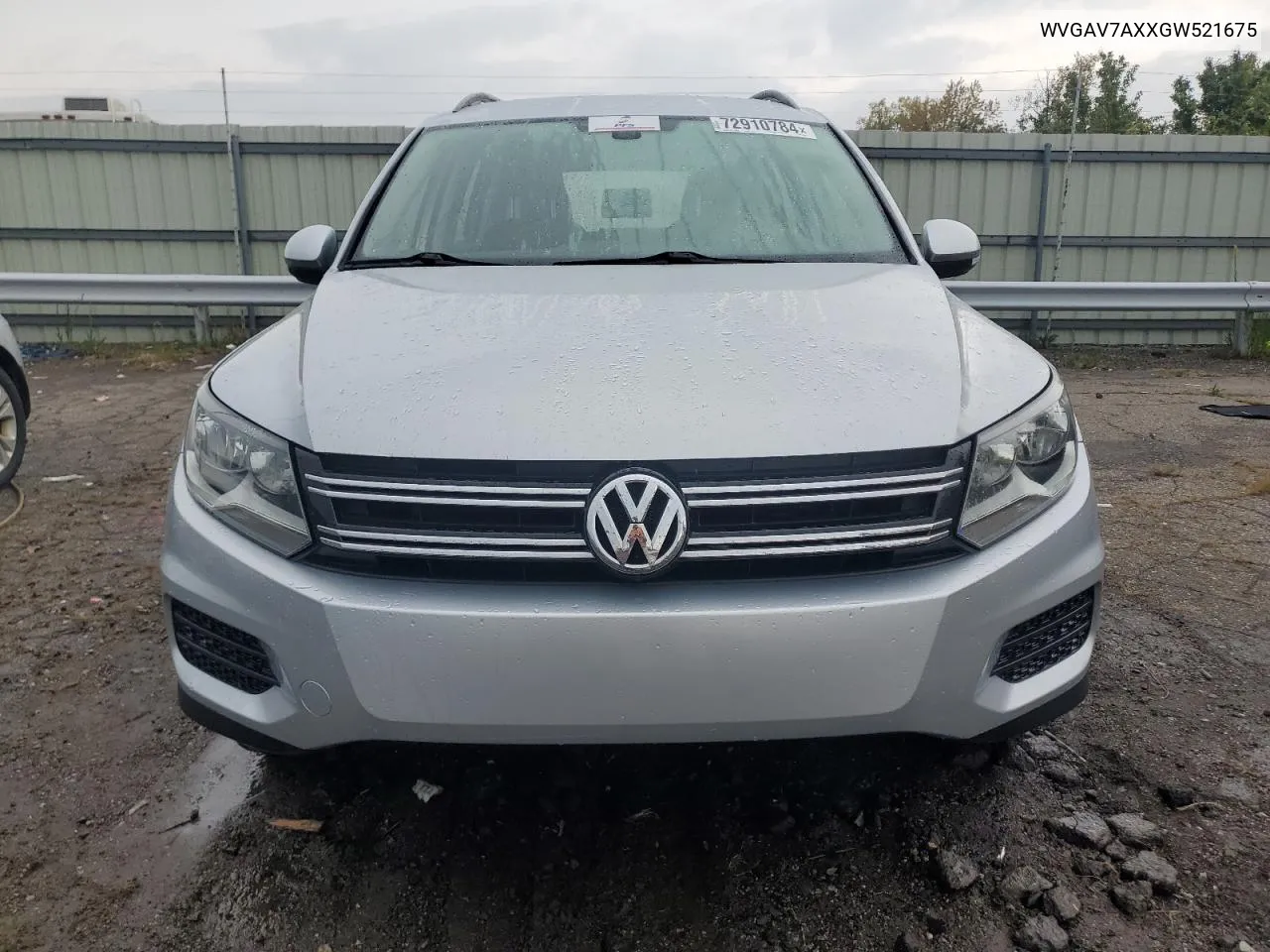 2016 Volkswagen Tiguan S VIN: WVGAV7AXXGW521675 Lot: 72910784