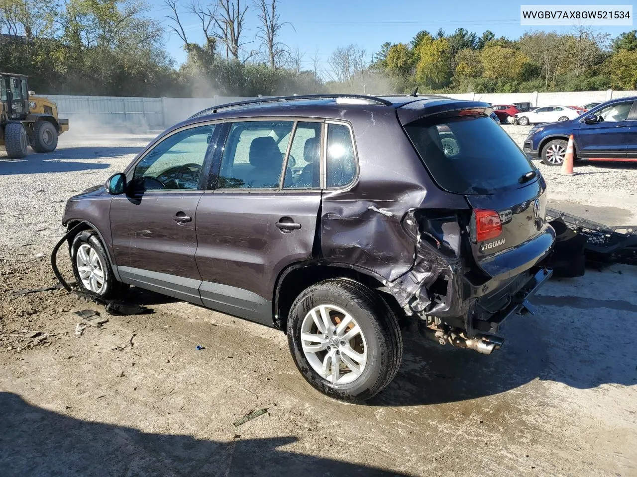 WVGBV7AX8GW521534 2016 Volkswagen Tiguan S