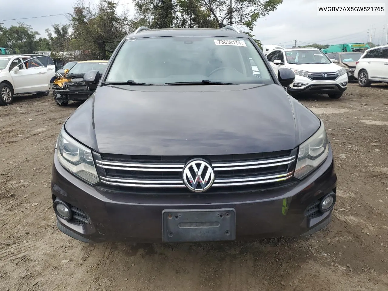 2016 Volkswagen Tiguan S VIN: WVGBV7AX5GW521765 Lot: 73658174