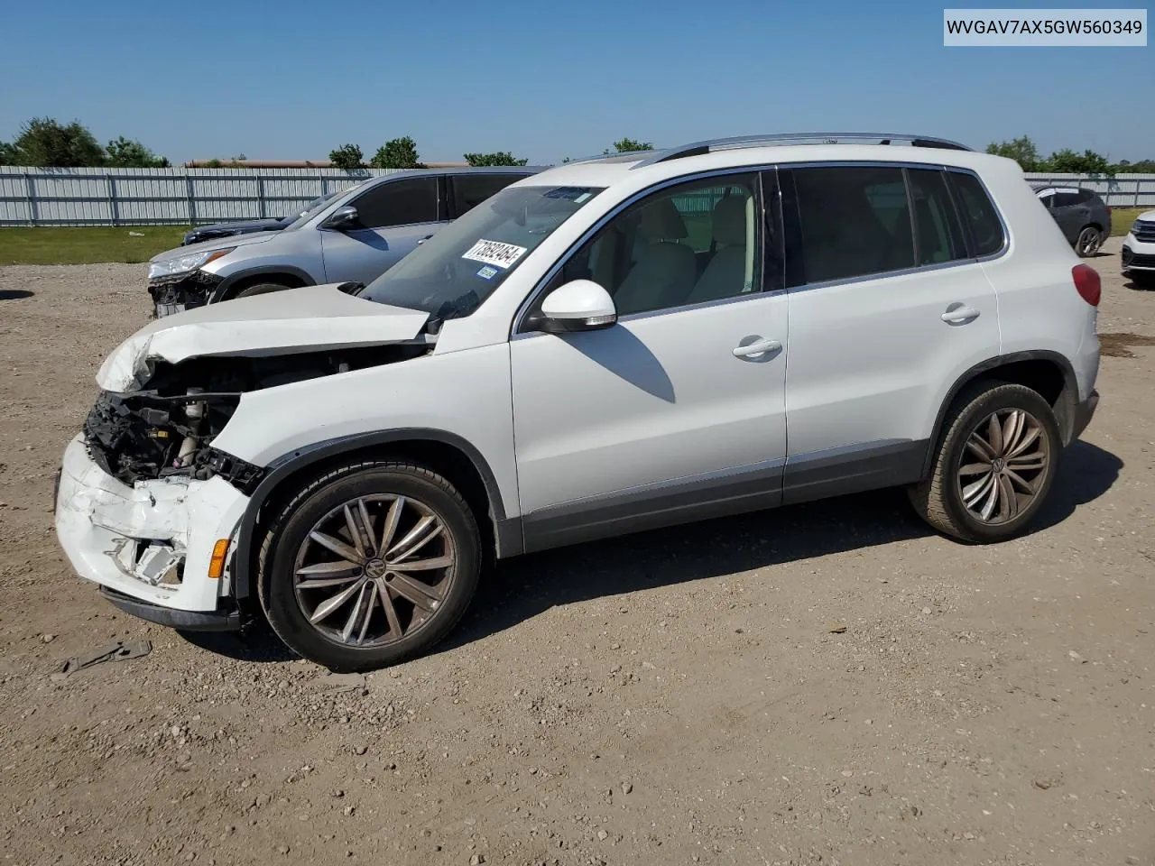 2016 Volkswagen Tiguan S VIN: WVGAV7AX5GW560349 Lot: 73692464