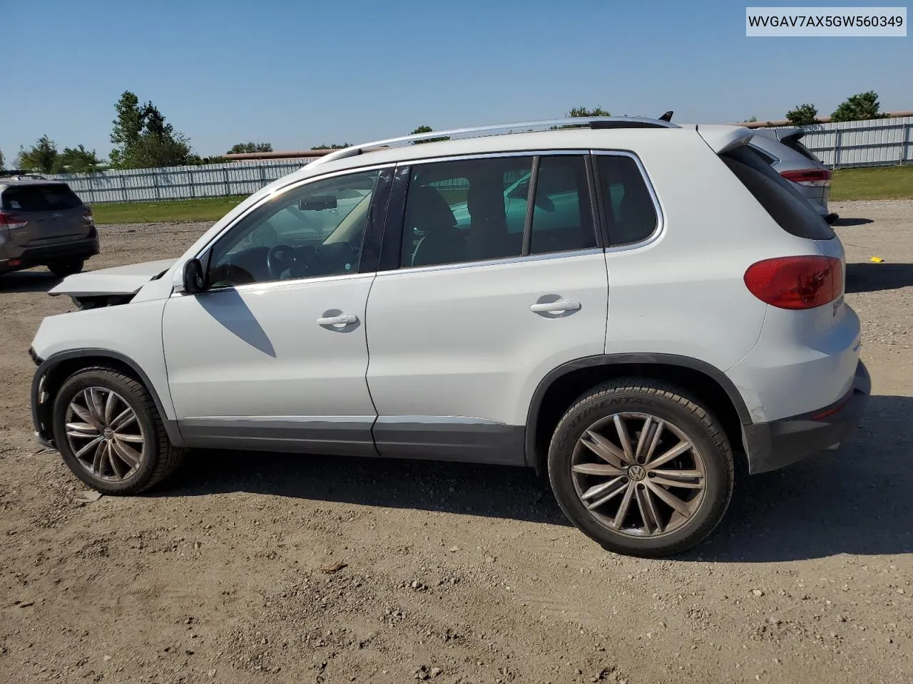 2016 Volkswagen Tiguan S VIN: WVGAV7AX5GW560349 Lot: 73692464