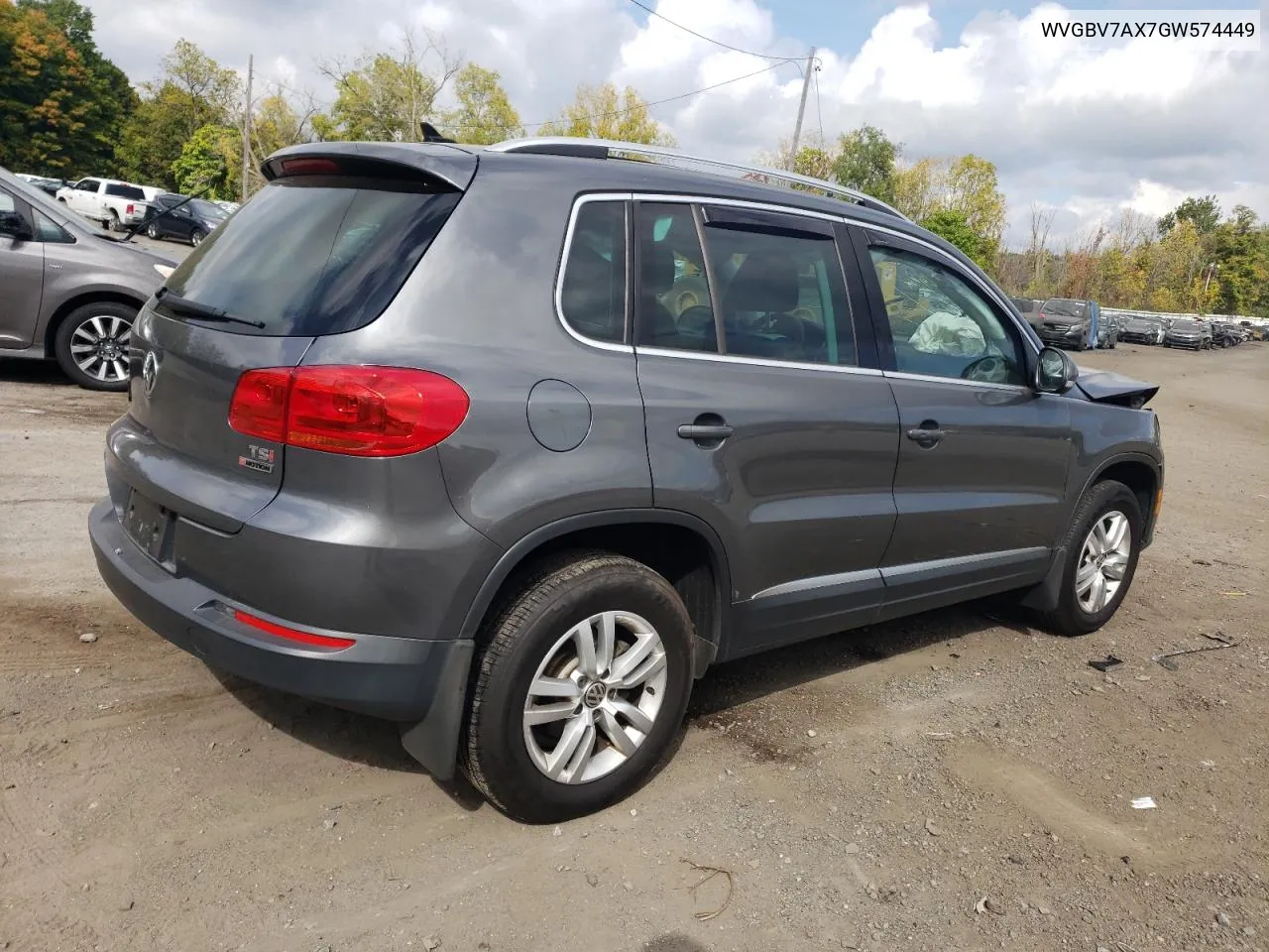 2016 Volkswagen Tiguan S VIN: WVGBV7AX7GW574449 Lot: 73713104