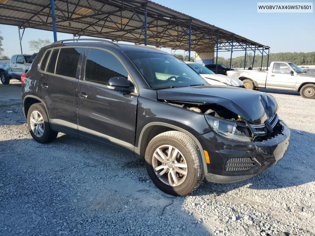 2016 Volkswagen Tiguan S VIN: WVGBV7AX4GW576501 Lot: 74064494