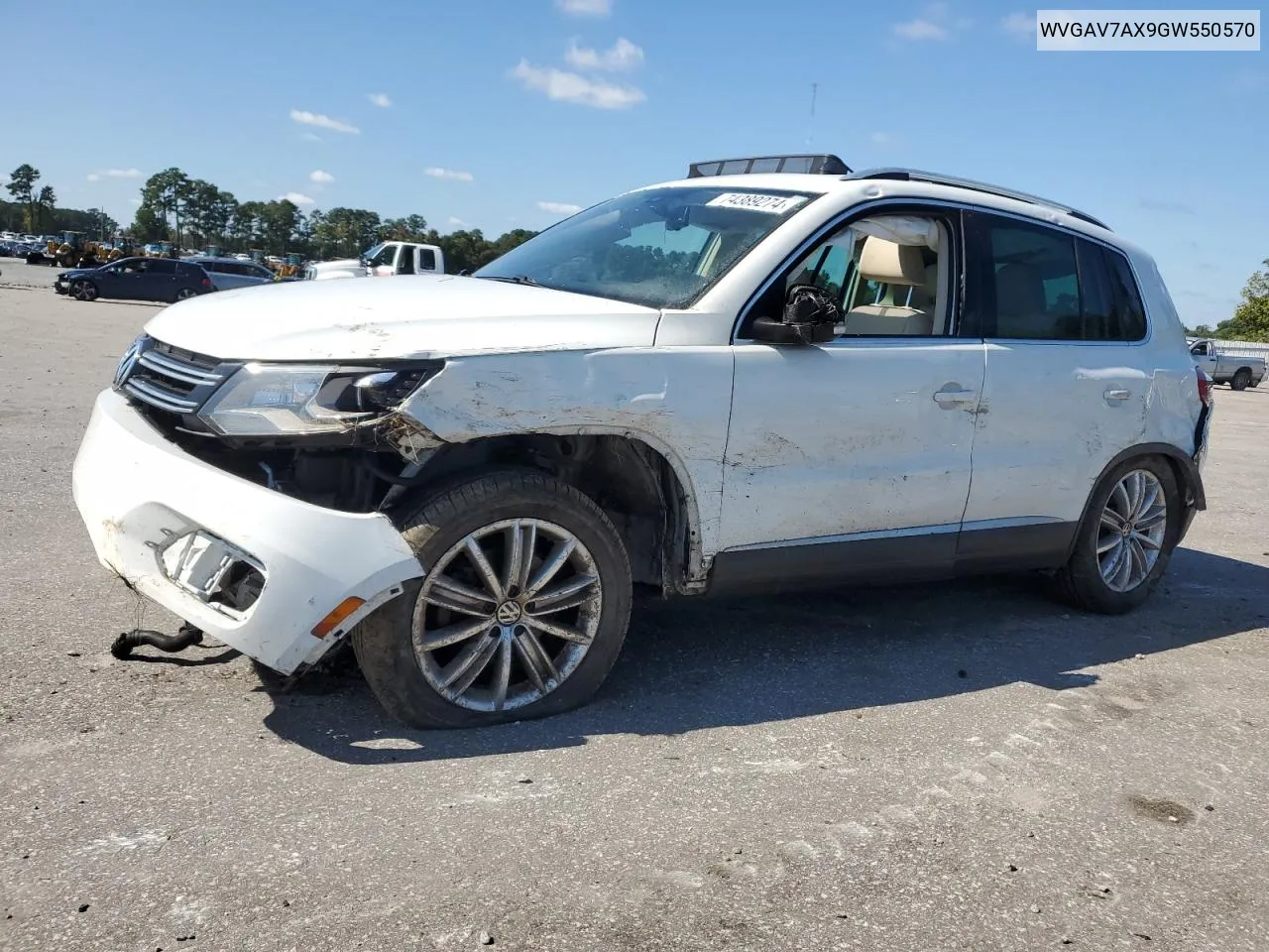 2016 Volkswagen Tiguan S VIN: WVGAV7AX9GW550570 Lot: 74389274