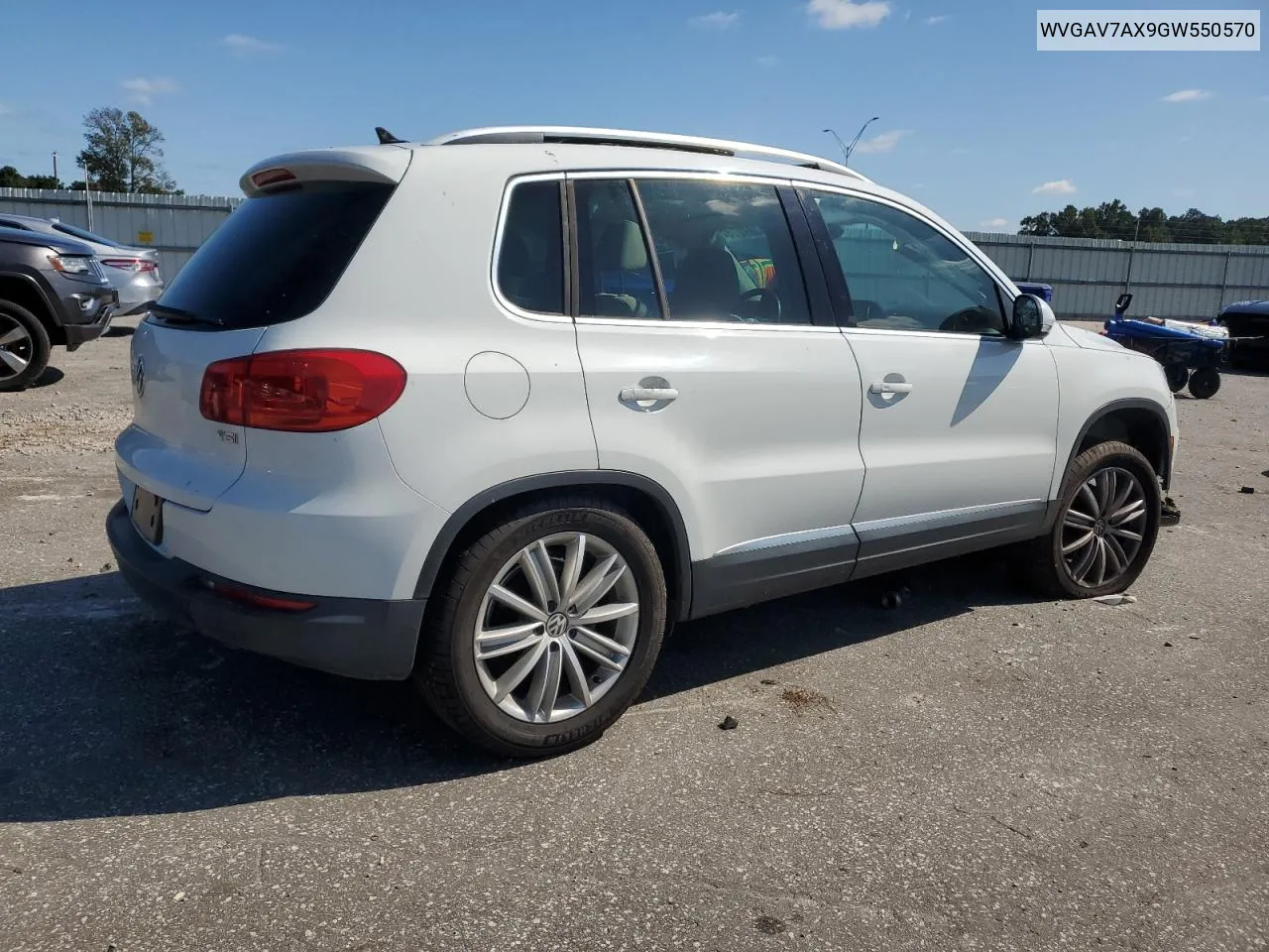 2016 Volkswagen Tiguan S VIN: WVGAV7AX9GW550570 Lot: 74389274