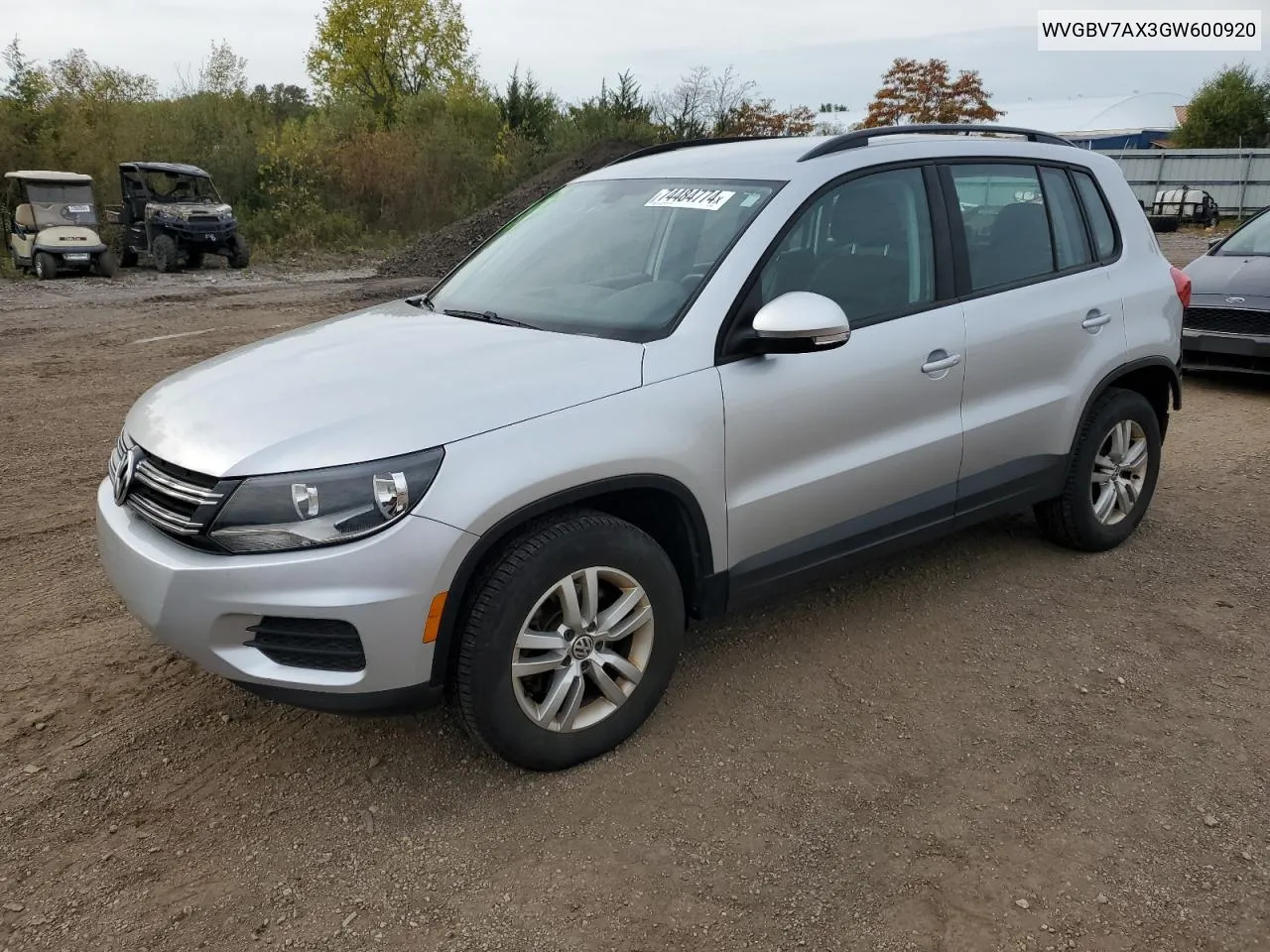 2016 Volkswagen Tiguan S VIN: WVGBV7AX3GW600920 Lot: 74484774